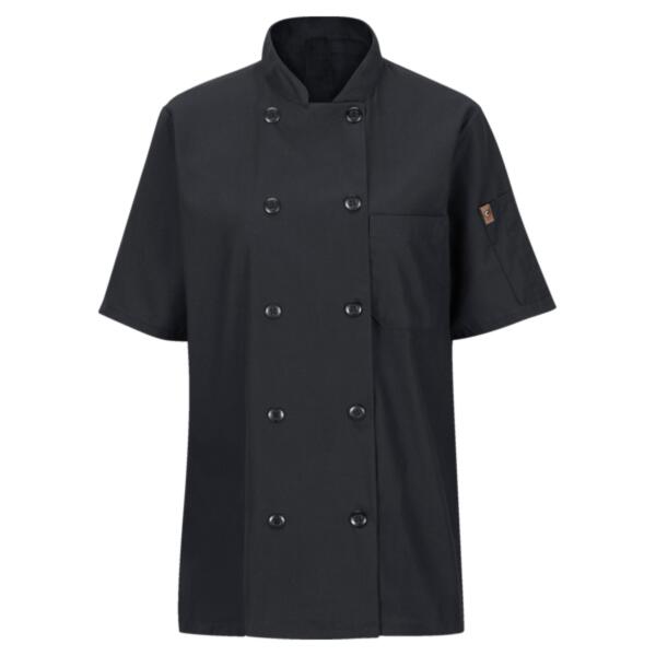 Women's Mimix™ Short Sleeve Chef Coat with OilBlok Thumbnail